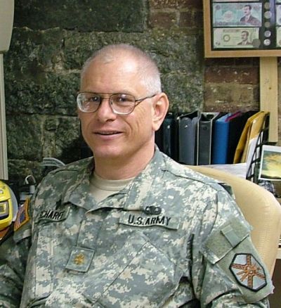Army CH David Scharff in his office in the Chapel Center, Oct 2006